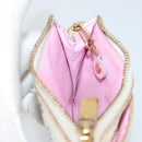 LOUIS VUITTON Multicolor Pochette Cles NM Coin Purse White M93734 Auth 176769-18