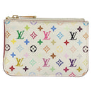 LOUIS VUITTON Multicolor Pochette Cles NM Coin Purse White M93734 Auth 176769-13