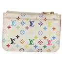 LOUIS VUITTON Multicolor Pochette Cles NM Coin Purse White M93734 Auth 176769-2