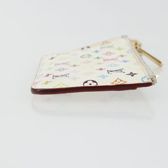 LOUIS VUITTON Multicolor Pochette Cles NM Coin Purse White M93734 Auth 176769