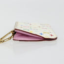 LOUIS VUITTON Multicolor Pochette Cles NM Coin Purse White M93734 Auth 176769-4