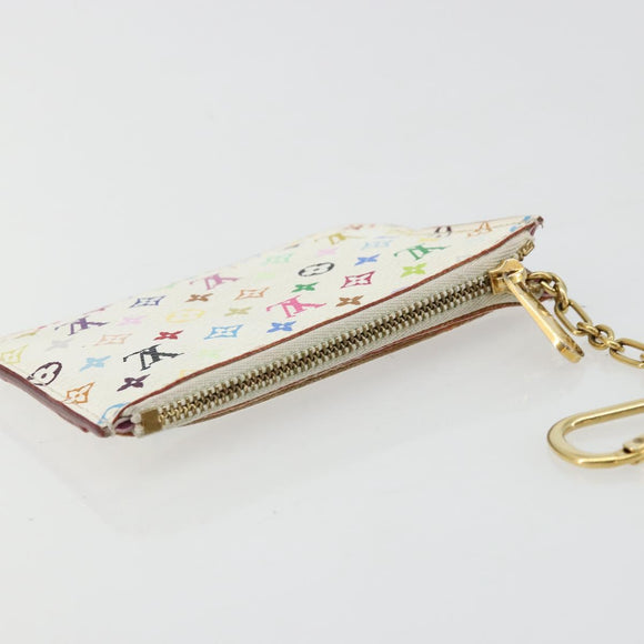 LOUIS VUITTON Multicolor Pochette Cles NM Coin Purse White M93734 Auth 176769