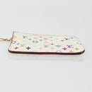 LOUIS VUITTON Multicolor Pochette Cles NM Coin Purse White M93734 Auth 176769-6