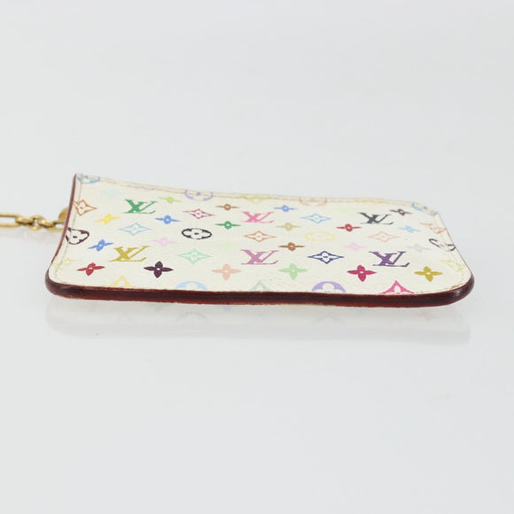 LOUIS VUITTON Multicolor Pochette Cles NM Coin Purse White M93734 Auth 176769