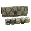 GUCCI GG Supreme Dice Case PVC Beige 662292 Auth 176770M-1