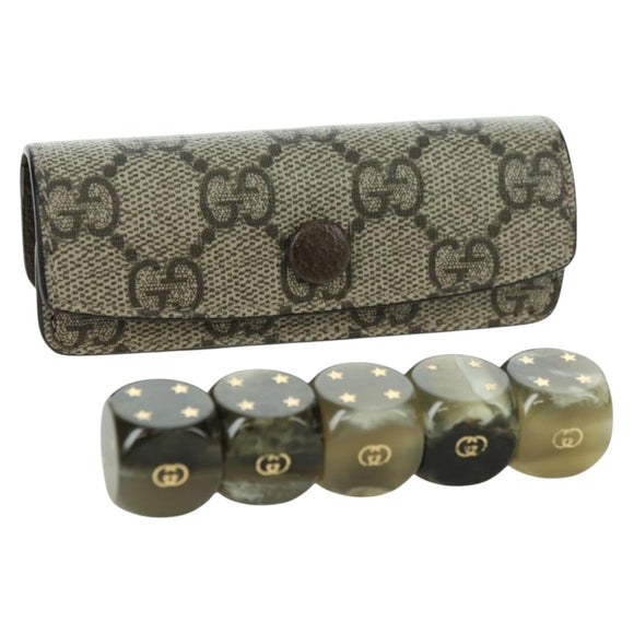 GUCCI GG Supreme Dice Case PVC Beige 662292 Auth 176770M