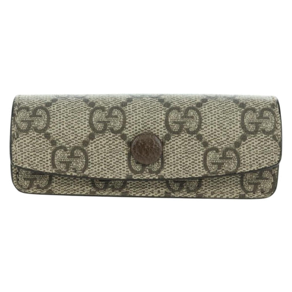 GUCCI GG Supreme Dice Case PVC Beige 662292 Auth 176770M