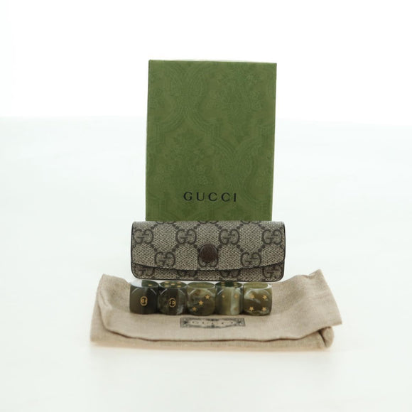 GUCCI GG Supreme Dice Case PVC Beige 662292 Auth 176770M