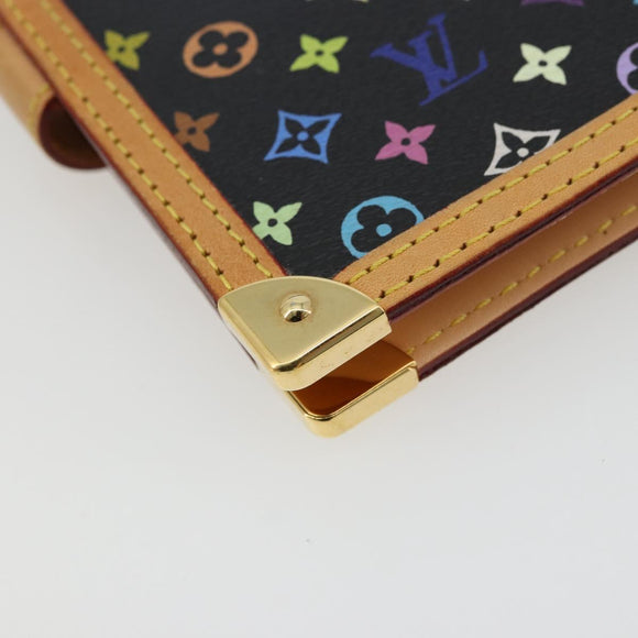 LOUIS VUITTON Monogram Multicolor Agenda PM Day Cover Black R20895 Auth 176772V