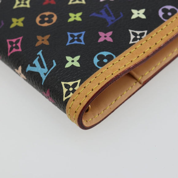 LOUIS VUITTON Monogram Multicolor Agenda PM Day Cover Black R20895 Auth 176772V