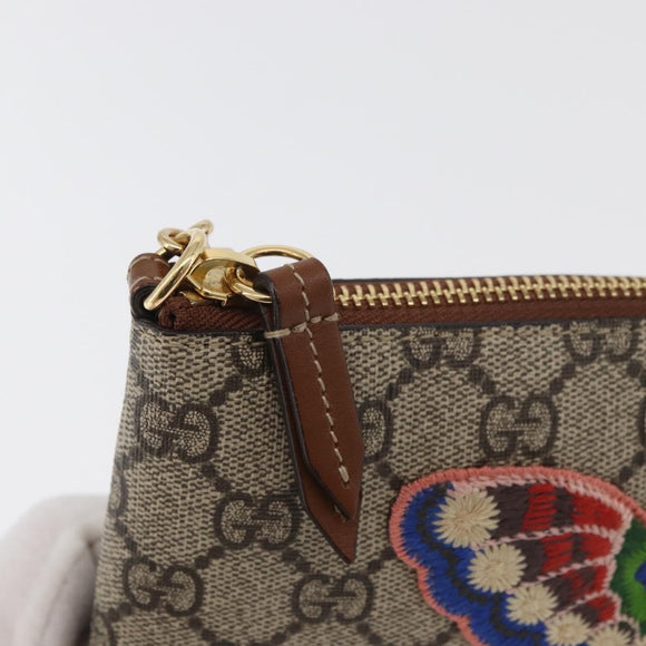 GUCCI GG Supreme Chain Shoulder Bag PVC Beige Gold 456866 Auth 176776A