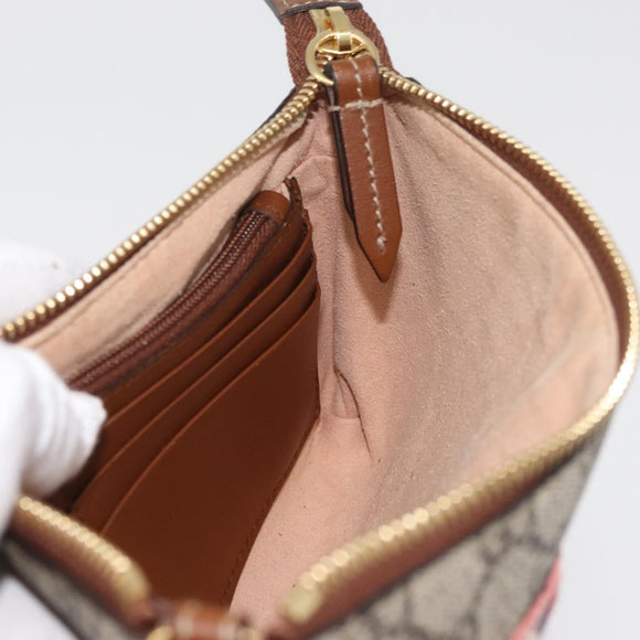 GUCCI GG Supreme Chain Shoulder Bag PVC Beige Gold 456866 Auth 176776A