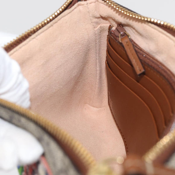 GUCCI GG Supreme Chain Shoulder Bag PVC Beige Gold 456866 Auth 176776A