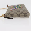 GUCCI GG Supreme Chain Shoulder Bag PVC Beige Gold 456866 Auth 176776A-5
