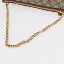 GUCCI GG Supreme Chain Shoulder Bag PVC Beige Gold 456866 Auth 176776A-7