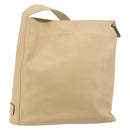 GUCCI Shoulder Bag Leather Beige Silver 91761 Auth 176780-2