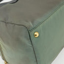 PRADA Shoulder Bag Nylon 2way Green Gold Auth 176782-16
