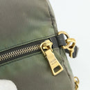 PRADA Shoulder Bag Nylon 2way Green Gold Auth 176782-10