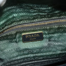 PRADA Shoulder Bag Nylon 2way Green Gold Auth 176782-21