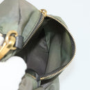 PRADA Shoulder Bag Nylon 2way Green Gold Auth 176782-26