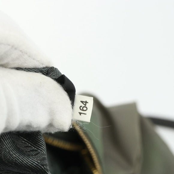 PRADA Shoulder Bag Nylon 2way Green Gold Auth 176782