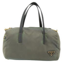 PRADA Shoulder Bag Nylon 2way Green Gold Auth 176782-13