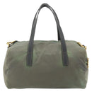 PRADA Shoulder Bag Nylon 2way Green Gold Auth 176782-2