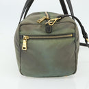PRADA Shoulder Bag Nylon 2way Green Gold Auth 176782-3