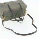 PRADA Shoulder Bag Nylon 2way Green Gold Auth 176782-8