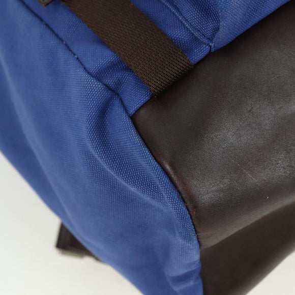 PRADA Backpack Canvas Blue Silver Auth 176786