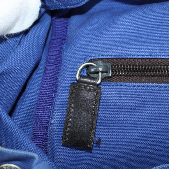 PRADA Backpack Canvas Blue Silver Auth 176786