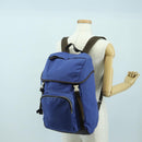 PRADA Backpack Canvas Blue Silver Auth 176786-29
