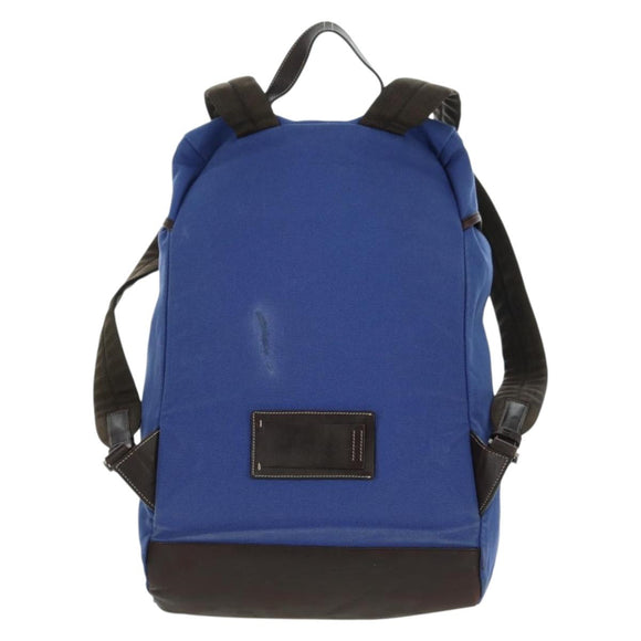 PRADA Backpack Canvas Blue Silver Auth 176786