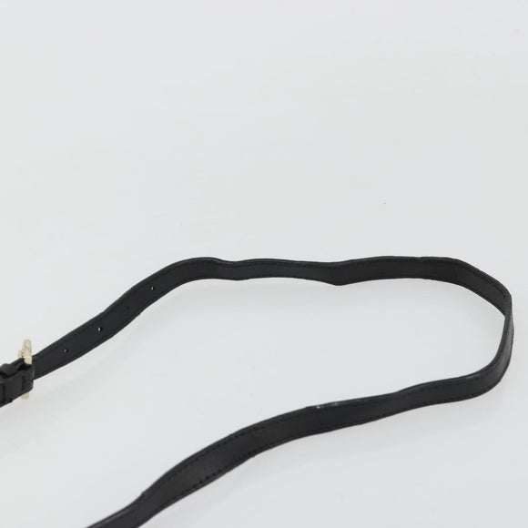 Salvatore Ferragamo Gancini Chain Shoulder Bag Leather Black Gold Auth 176787