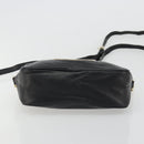 Salvatore Ferragamo Gancini Chain Shoulder Bag Leather Black Gold Auth 176787-9