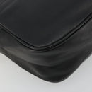 Salvatore Ferragamo Gancini Chain Shoulder Bag Leather Black Gold Auth 176787-13