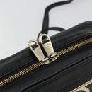 Salvatore Ferragamo Gancini Chain Shoulder Bag Leather Black Gold Auth 176787-15