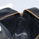 Salvatore Ferragamo Gancini Chain Shoulder Bag Leather Black Gold Auth 176787-18