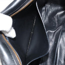 Salvatore Ferragamo Gancini Chain Shoulder Bag Leather Black Gold Auth 176787-20