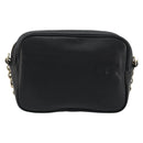 Salvatore Ferragamo Gancini Chain Shoulder Bag Leather Black Gold Auth 176787-3