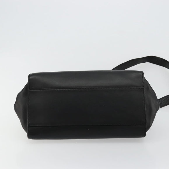 Salvatore Ferragamo Gancini Sofia Hand Bag Leather 2way Black Gold Auth 176789