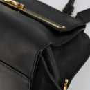 Salvatore Ferragamo Gancini Sofia Hand Bag Leather 2way Black Gold Auth 176789-9
