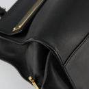 Salvatore Ferragamo Gancini Sofia Hand Bag Leather 2way Black Gold Auth 176789-16