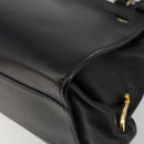 Salvatore Ferragamo Gancini Sofia Hand Bag Leather 2way Black Gold Auth 176789-17