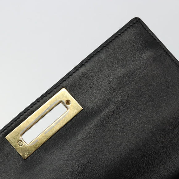 Salvatore Ferragamo Gancini Sofia Hand Bag Leather 2way Black Gold Auth 176789