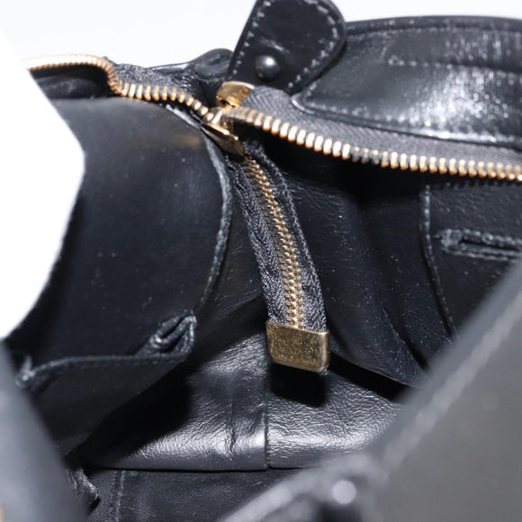 Salvatore Ferragamo Gancini Sofia Hand Bag Leather 2way Black Gold Auth 176789
