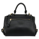 Salvatore Ferragamo Gancini Sofia Hand Bag Leather 2way Black Gold Auth 176789-2