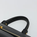 Salvatore Ferragamo Gancini Sofia Hand Bag Leather 2way Black Gold Auth 176789-14
