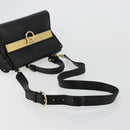 Salvatore Ferragamo Gancini Sofia Hand Bag Leather 2way Black Gold Auth 176789-8