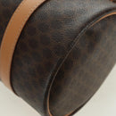 CELINE Macadam Canvas Boston Bag PVC Leather Brown Gold Auth 176802V-16